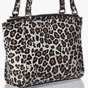 GUESS WOMENS NERED LEOPARD SHOULDER HANDBAG